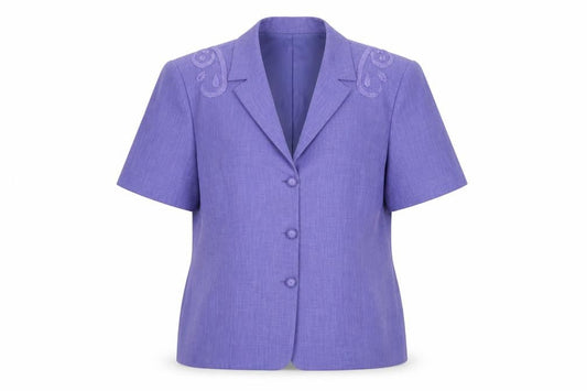 Jacques Vert Women's Purple Size 18 Short Sleeve Suit Jacket