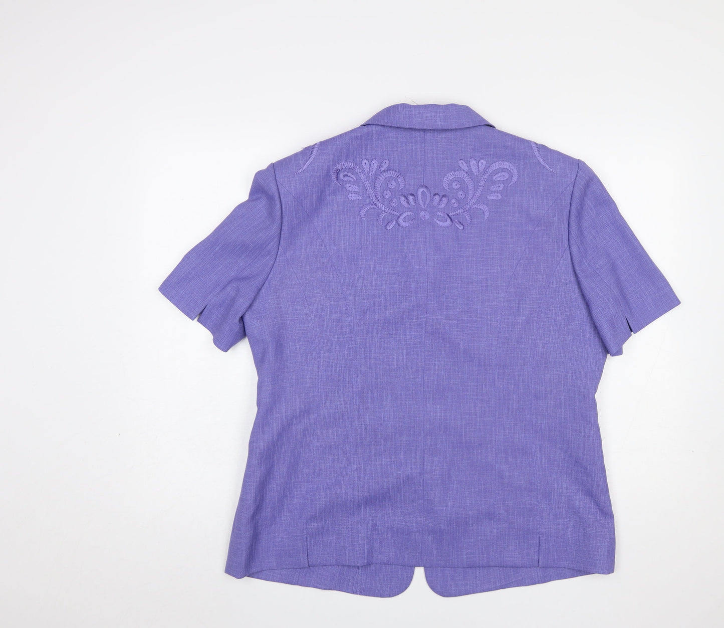 Jacques Vert Women's Purple Size 18 Short Sleeve Suit Jacket