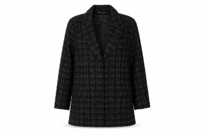 Ruth Langsford Women's Black Check Bouclé Blazer Jacket Size 18
