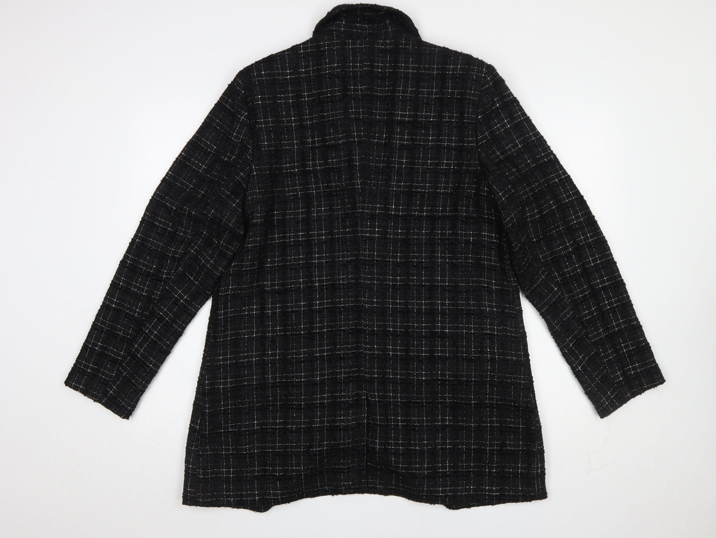 Ruth Langsford Women's Black Check Bouclé Blazer Jacket Size 18