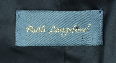 Ruth Langsford Women's Black Check Bouclé Blazer Jacket Size 18