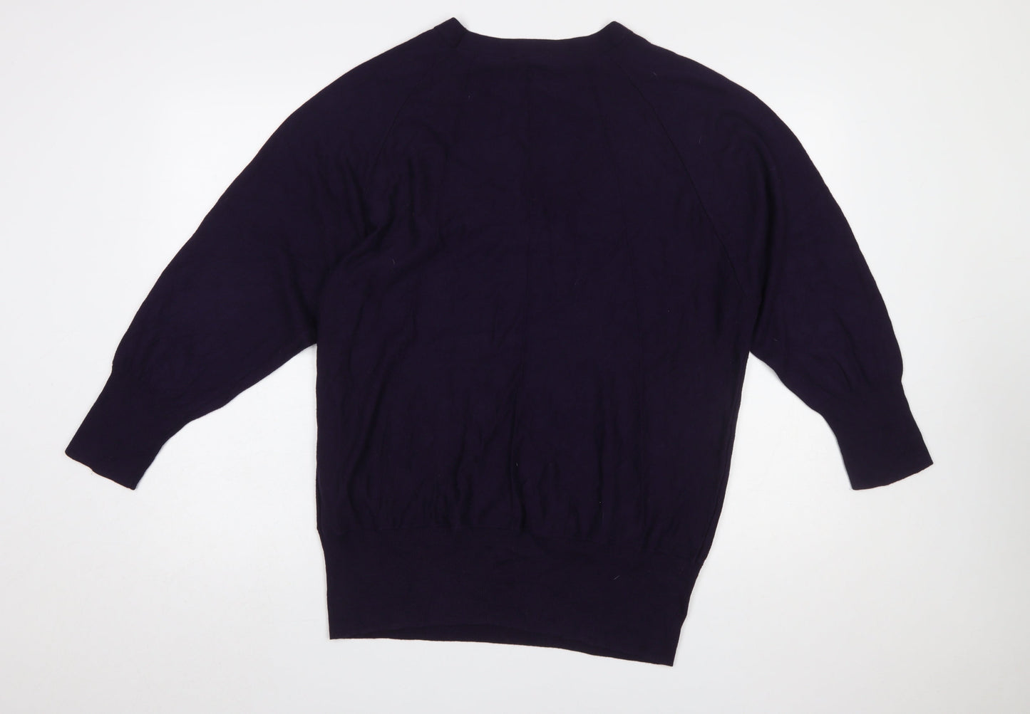Kaliko Women’s Purple Cotton Blend Long Sleeve Crew Neck Jumper L