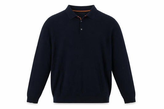Next Men’s Black Cotton Collared Henley Jumper XL Classic Fit