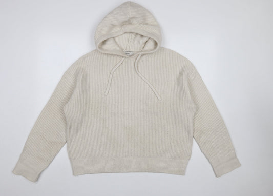 Marks and Spencer Women’s Ivory Hooded Knit Jumper Size M