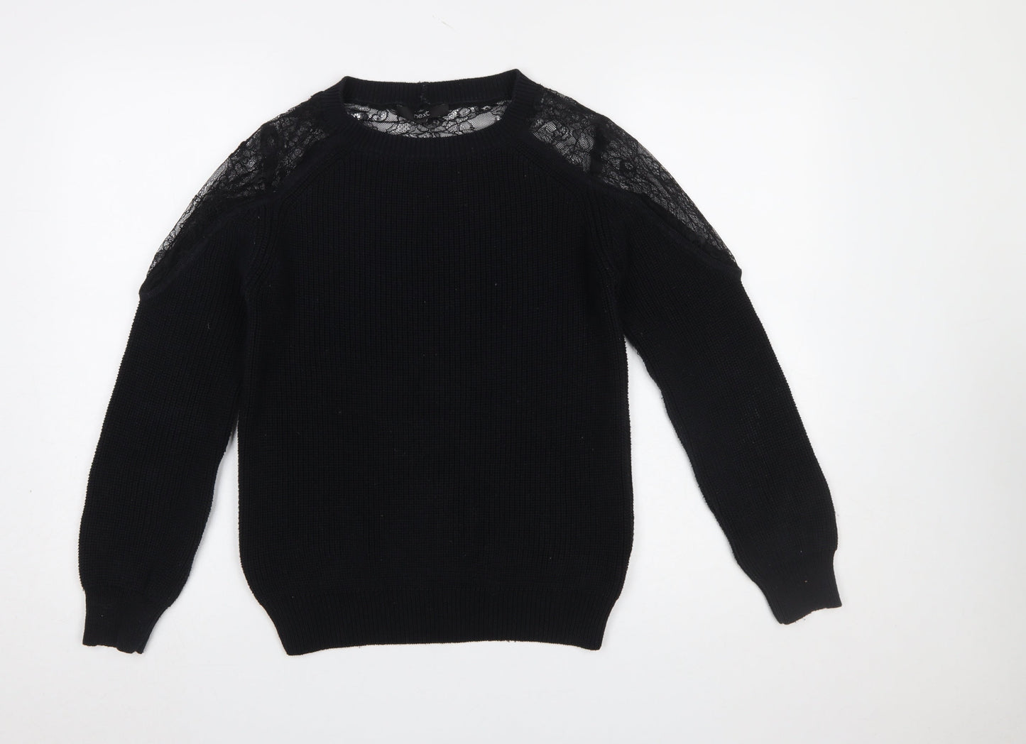 Next Women’s Black Lace Shoulder Knit Jumper Size 10