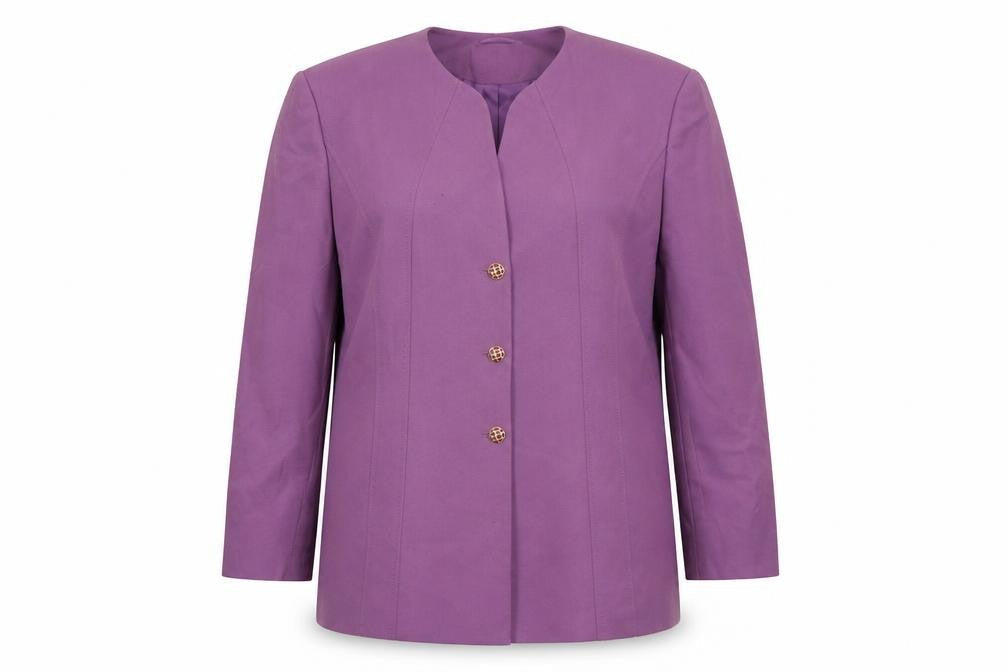 Jacques Vert Women's Purple Wool Blend Long Blazer Size 16