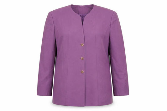 Jacques Vert Women's Purple Wool Blend Long Blazer Size 16