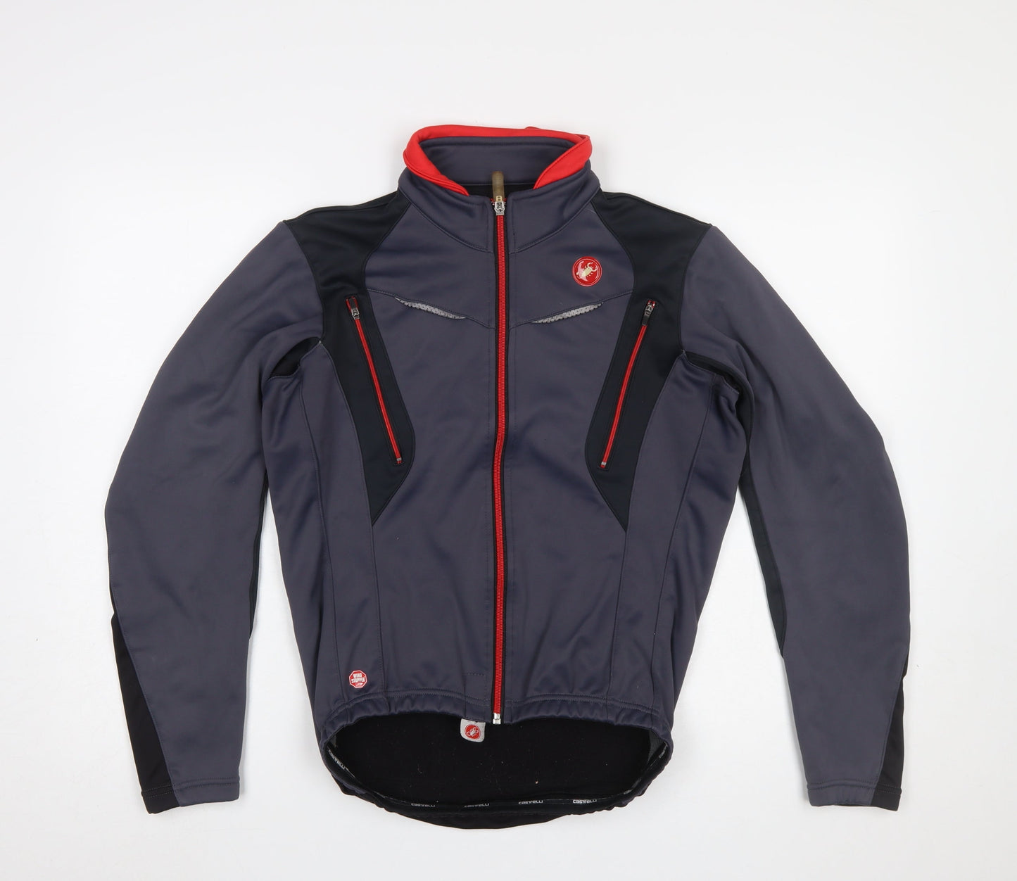 Castelli Men's Grey Softshell Cycling Jacket S Windproof Reflective