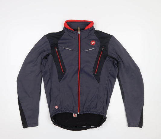 Castelli Men's Grey Softshell Cycling Jacket S Windproof Reflective
