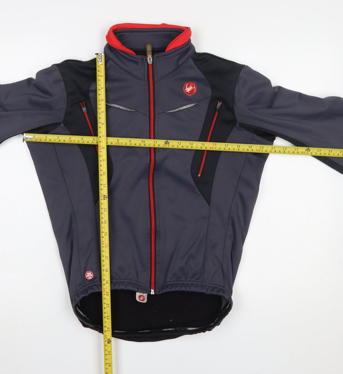 Castelli Men's Grey Softshell Cycling Jacket S Windproof Reflective