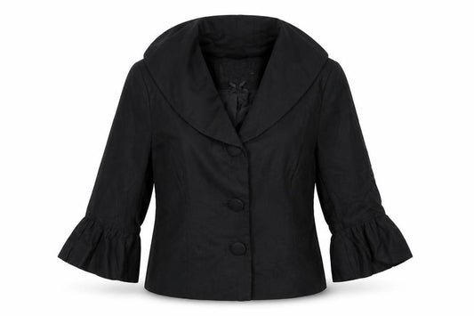 Atmosphere Women Black Size 12 Cropped Suit Jacket with 3/4 Sleeves