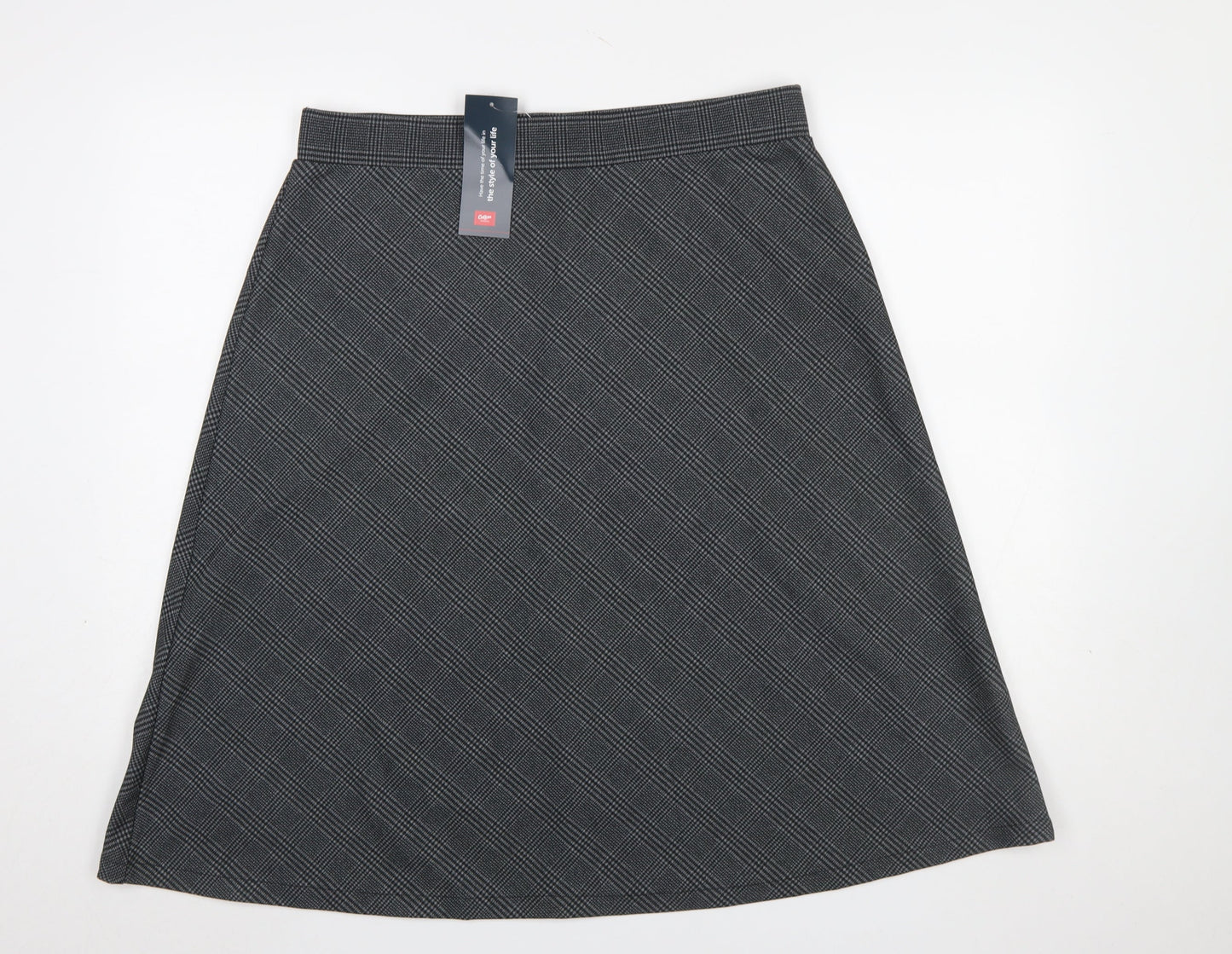 Cotton Traders Women’s Grey Jersey Midi A-Line Skirt Size 16