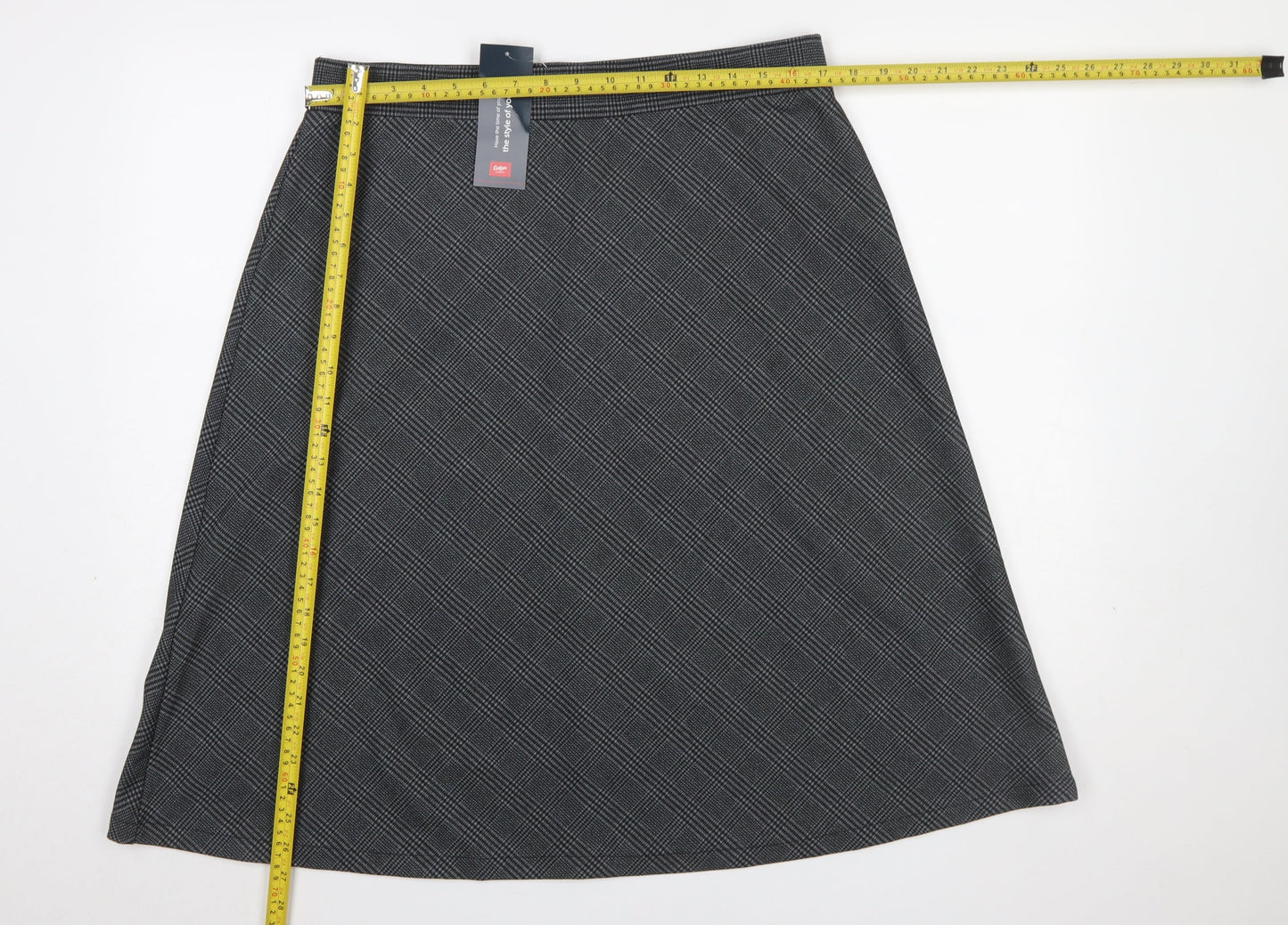 Cotton Traders Women’s Grey Jersey Midi A-Line Skirt Size 16