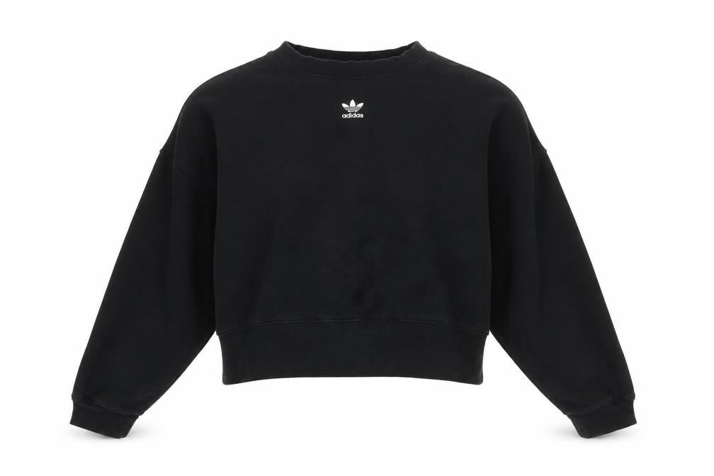 Adidas Women Black Crew Neck Pullover Sweatshirt UK 12