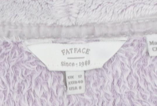 FatFace Women Lilac Pullover Fleece Sweatshirt UK 12 Regular Fit