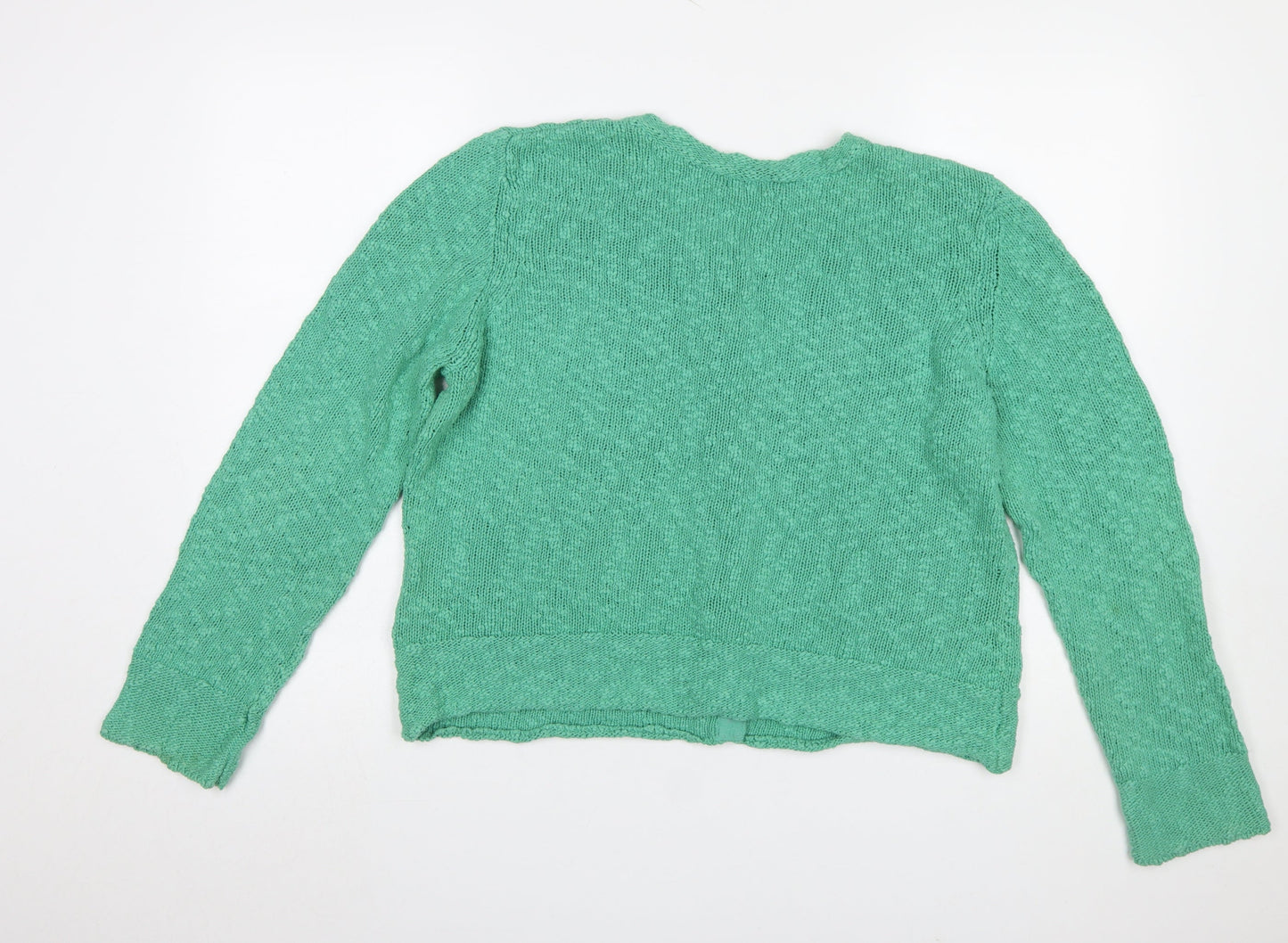 Marks and Spencer Per Una Green Cotton Knit Cardigan Women’s XL Round Neck