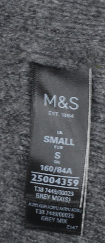 Marks and Spencer Women Grey Mock Neck Bell Sleeve Pullover Jumper Size S