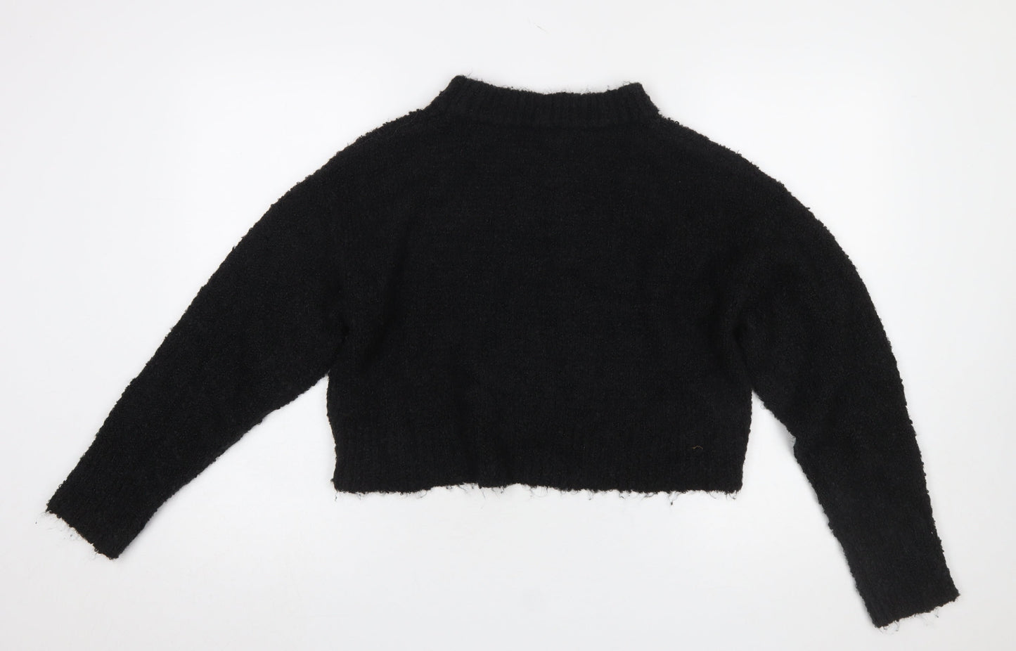Glamorous Women’s Black Mock Neck Knit Pullover Jumper UK 10