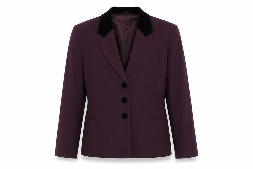 BHS Women’s Purple Velvet Collar Blazer Size 14 Classic Fit Jacket