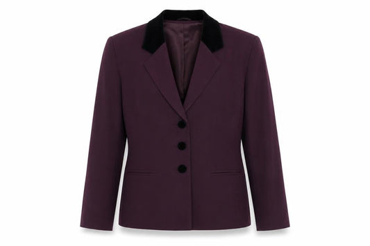 BHS Women’s Purple Velvet Collar Blazer Size 14 Classic Fit Jacket
