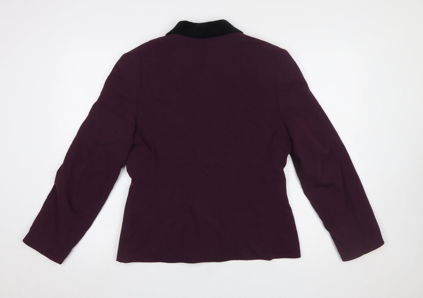 BHS Women’s Purple Velvet Collar Blazer Size 14 Classic Fit Jacket