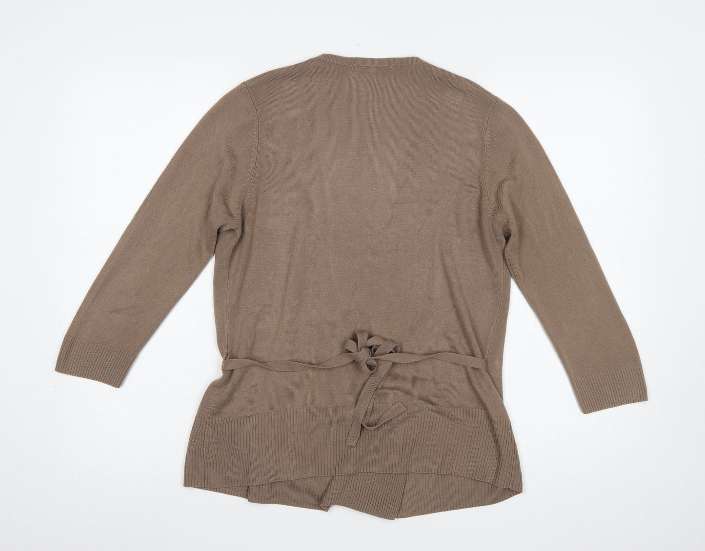 Marks and Spencer Women Brown Wrap Jumper Size 16 V-Neck Knit