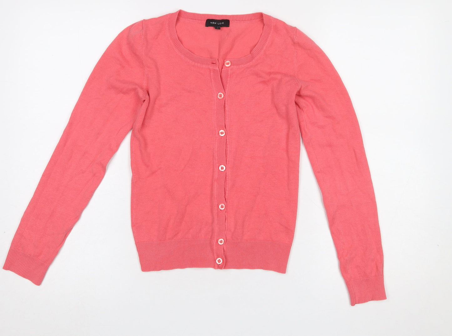 New Look Women’s Pink Button Front Long Sleeve Cardigan Size 6