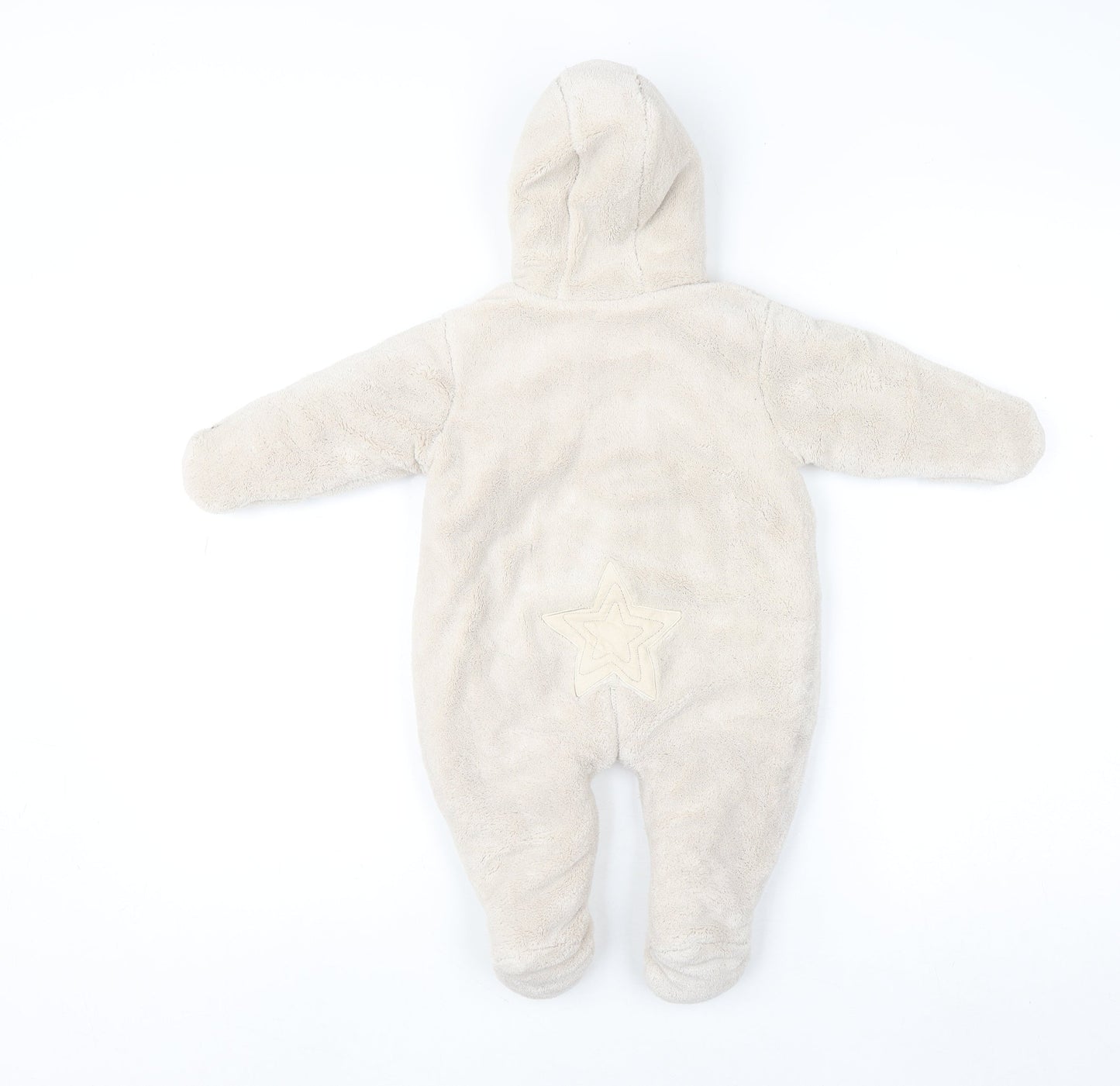 Mamas & Papas Beige Hooded Star Snowsuit 3-6 Months Unisex Fleece Lined