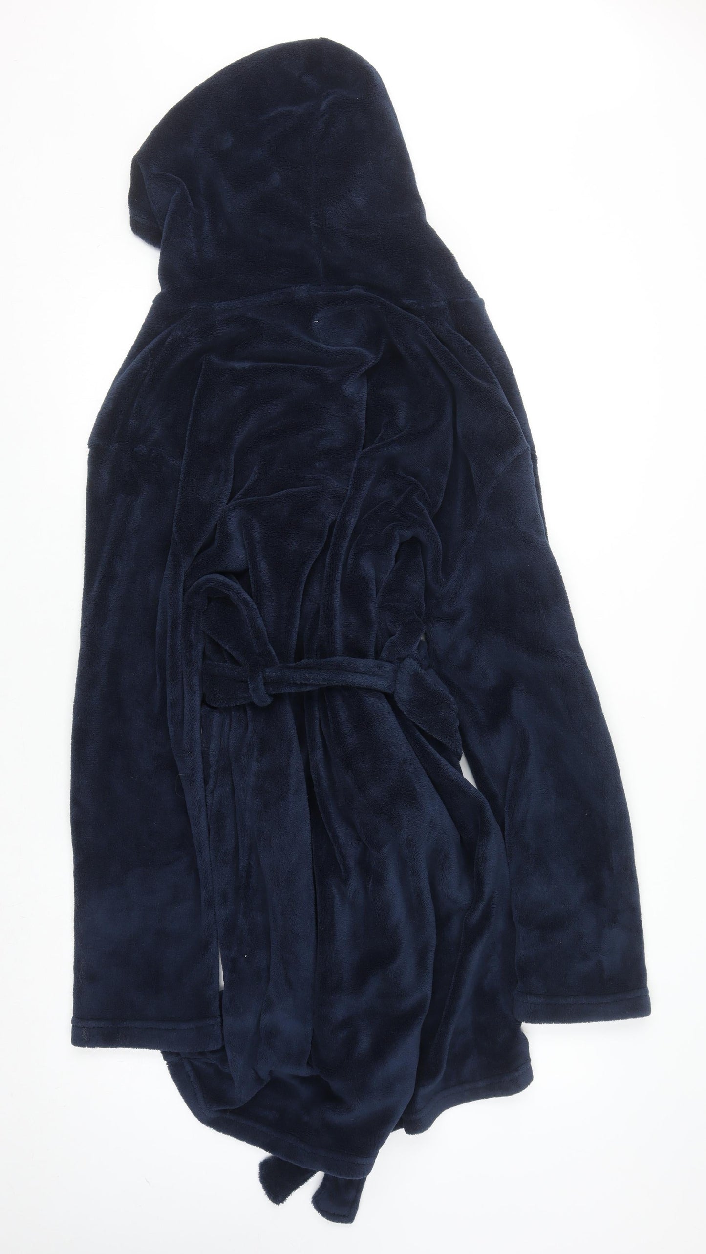 Ellesse Men's Blue Fleece Hooded Robe L Lightweight Polyester