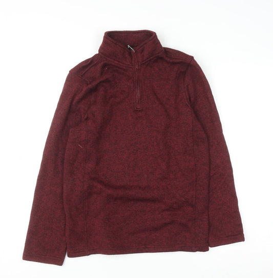 Urban Pipeline Womens Burgundy 1/4 Zip Fleece Sweatshirt Size L Polyester