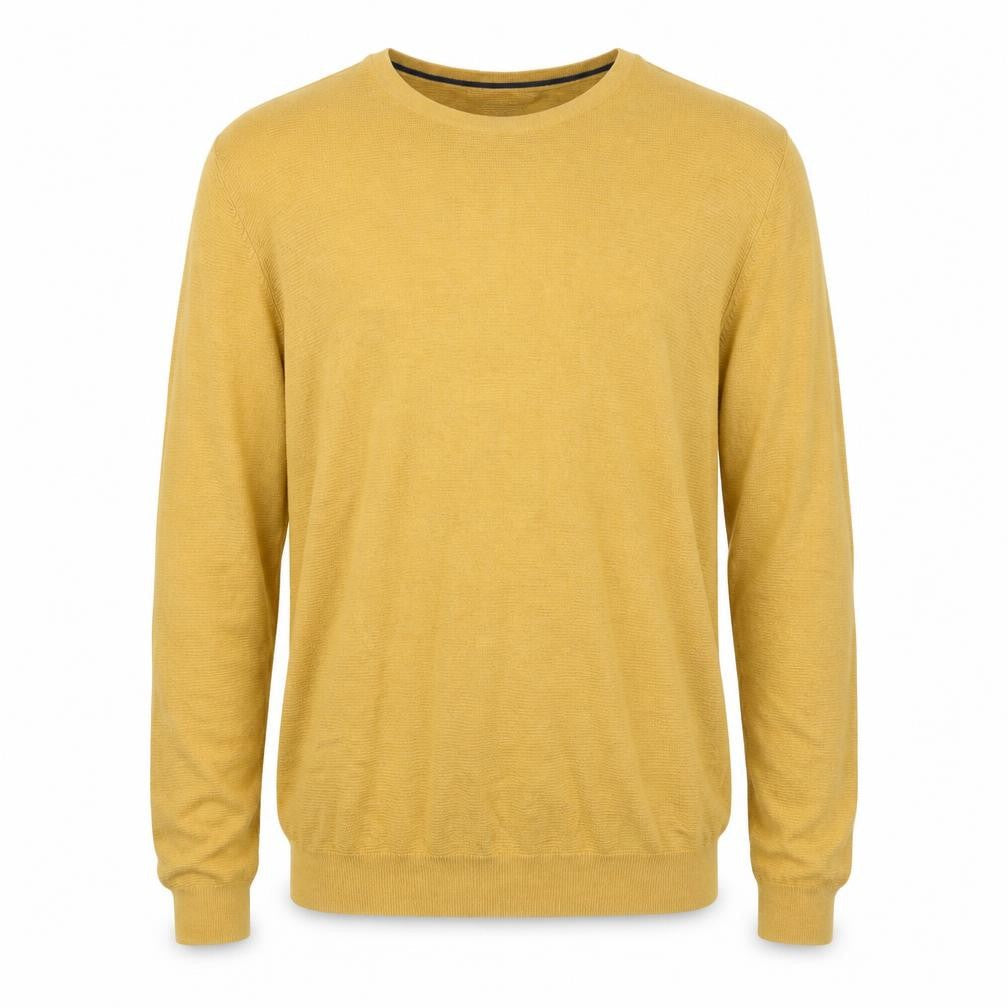 Racing Green Men’s Yellow Cotton Crew Neck Pullover Jumper XL