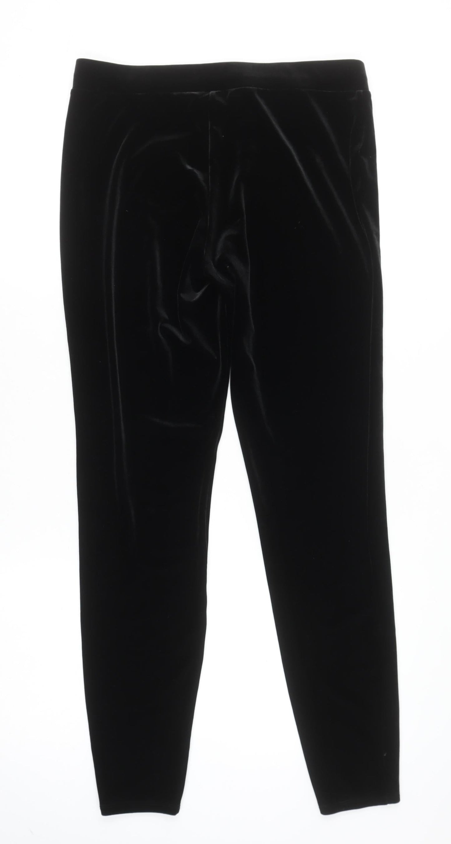 Express Women’s Black Velvet Mid Rise Stretch Ankle Leggings Size S