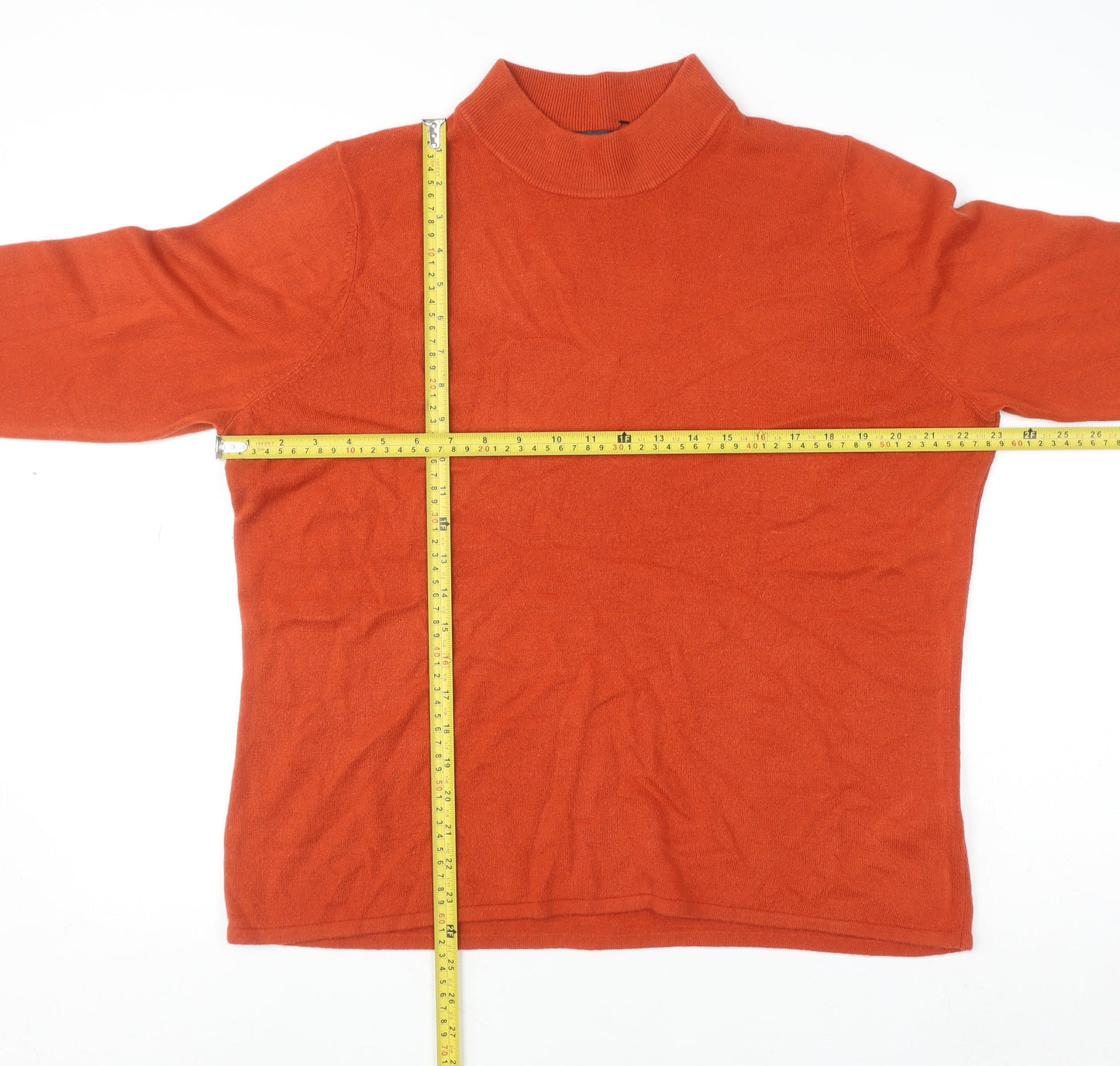 Bonmarché Women’s Orange Mock Neck Long Sleeve Pullover Jumper Size 20/22