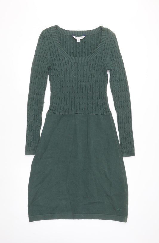 Crew Clothing Co. Women’s Green Jumper Dress Size 10 Knit Long Sleeve