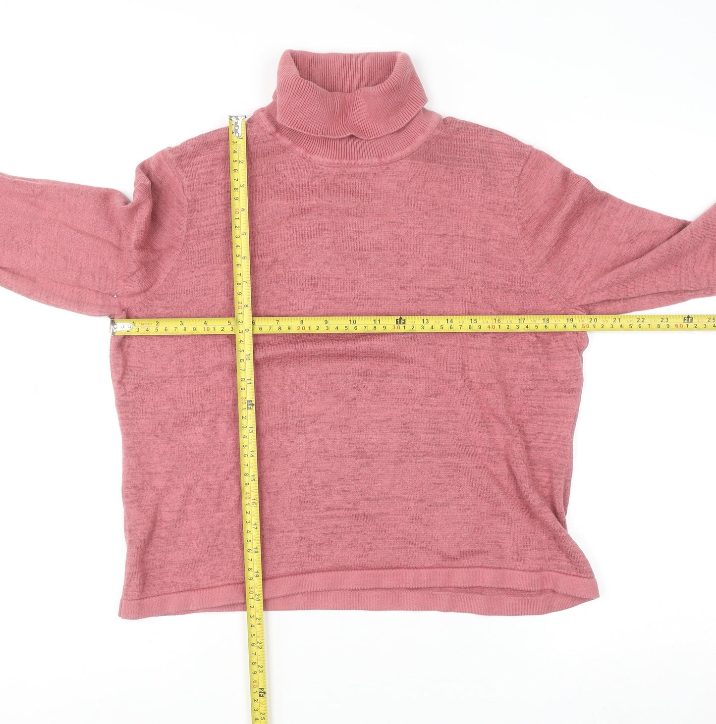 Viyella Womens Pink Roll Neck Long Sleeve Knit Jumper XL