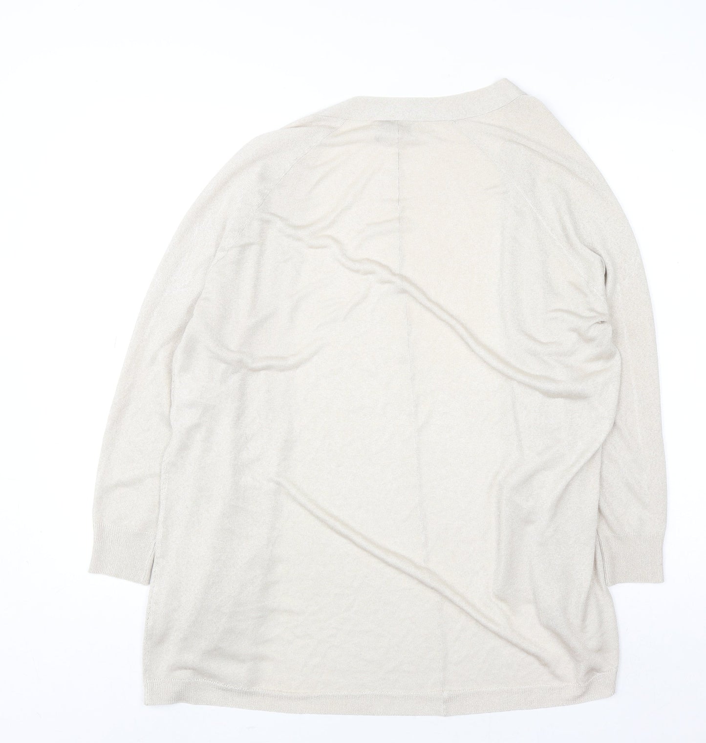 Monsoon Women’s Beige Longline Open Knit Cardigan Size S