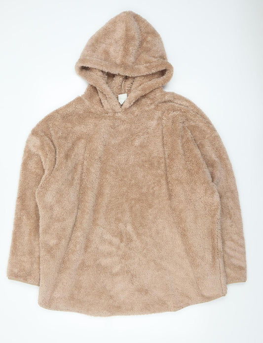 H&M Women’s Beige Hooded Pullover Fleece Hoodie Size M