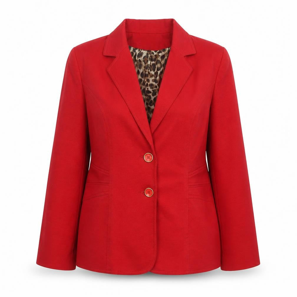 Joanna Hope Women's Red Size 12 Tailored Lined Blazer Jacket