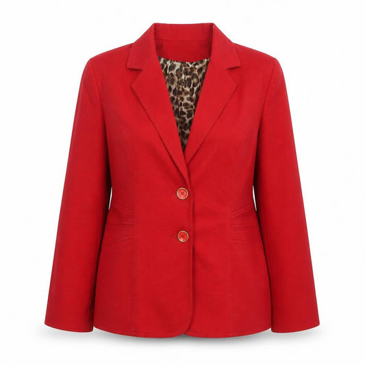 Joanna Hope Women's Red Size 12 Tailored Lined Blazer Jacket