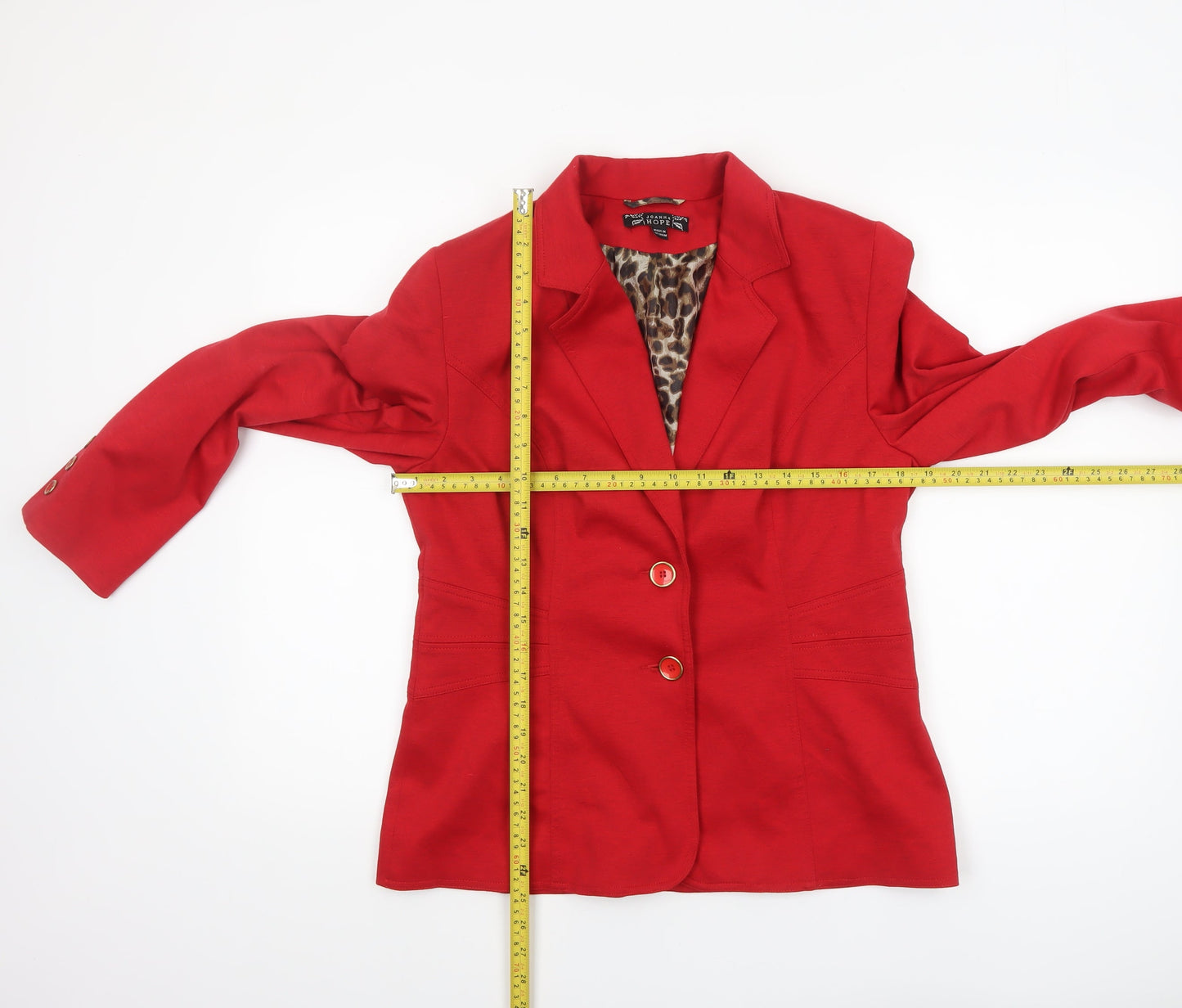 Joanna Hope Women's Red Size 12 Tailored Lined Blazer Jacket