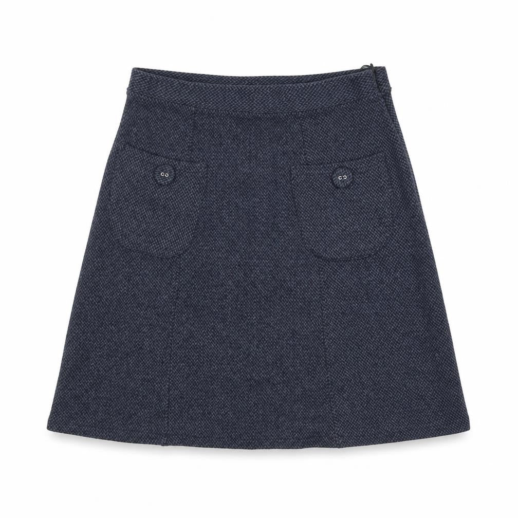 Pepperberry Women Blue A-Line Tweed Knee Length Skirt Size 8