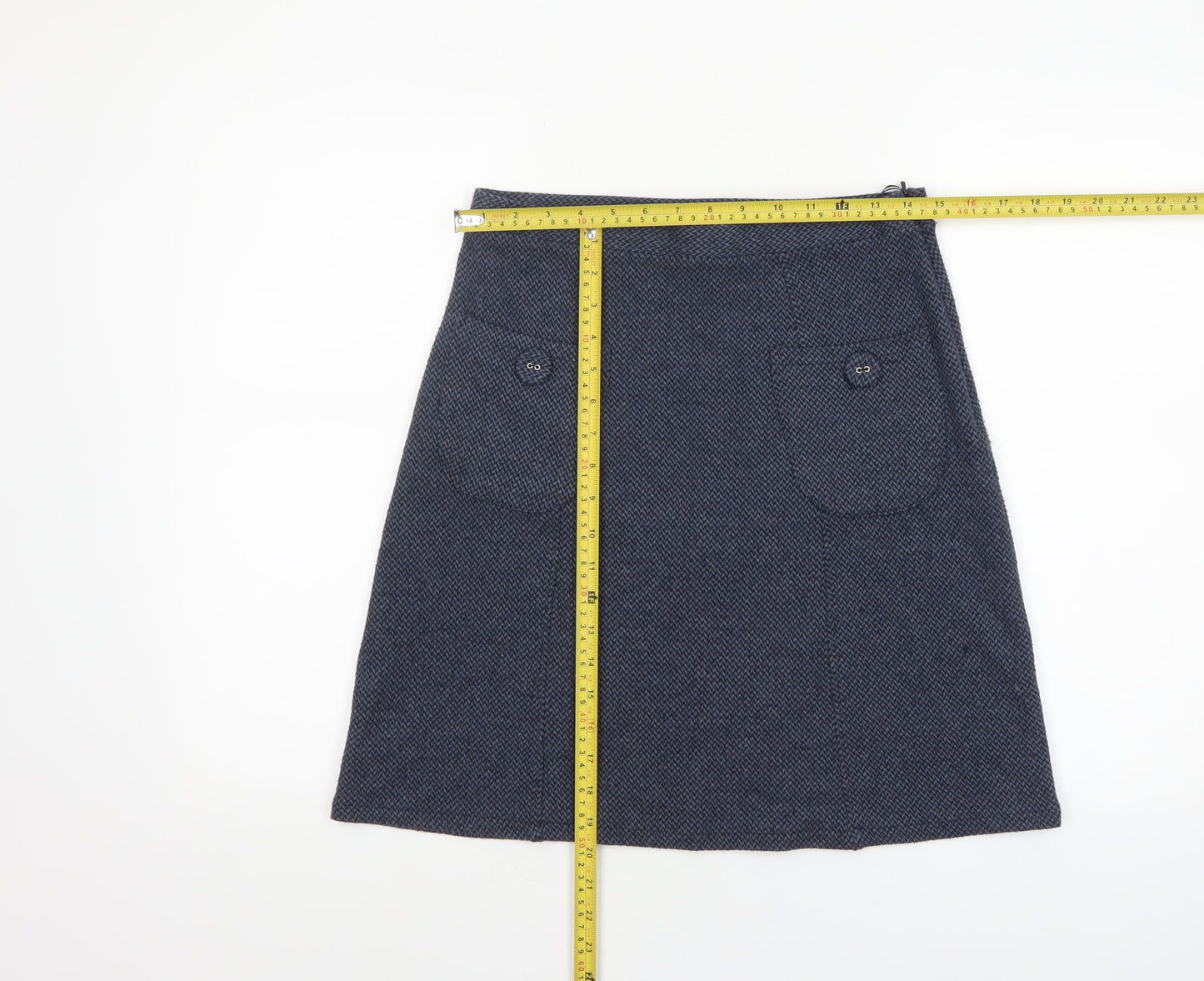 Pepperberry Women Blue A-Line Tweed Knee Length Skirt Size 8