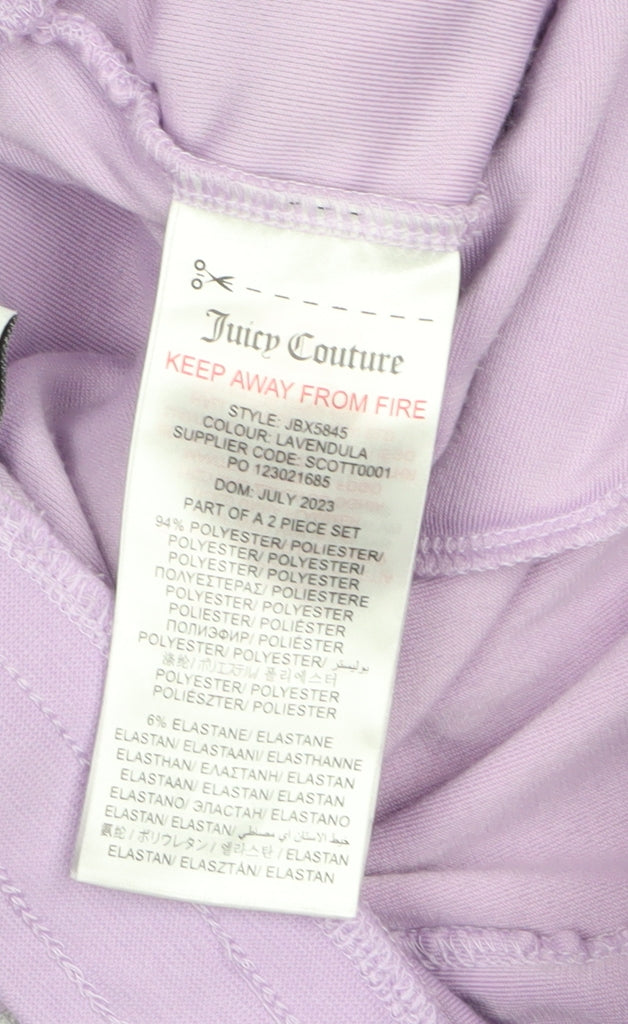 Juicy Couture Girls Purple Velour Jogger Trousers 15-16 Years