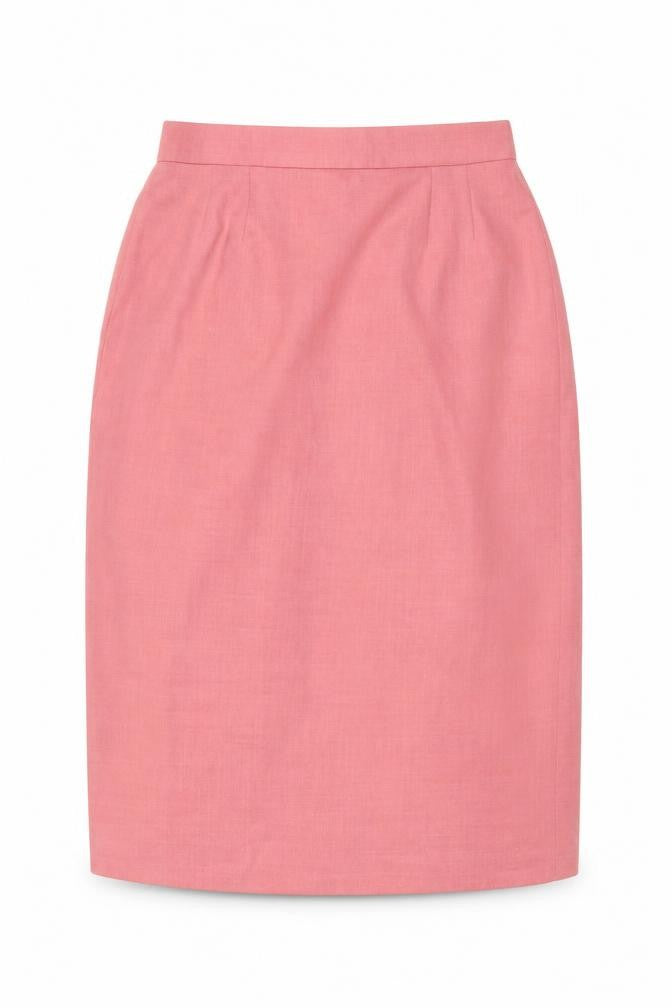 Viyella Women's Pink Wool Pencil Skirt UK 12 Vintage Lined