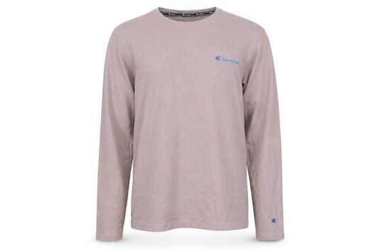 Champion Men's Brown Long Sleeve Cotton Crew Neck Top Size L