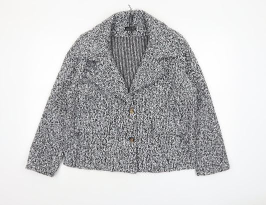 Luca Vanucci Women’s Grey Textured Blazer Jacket Size L