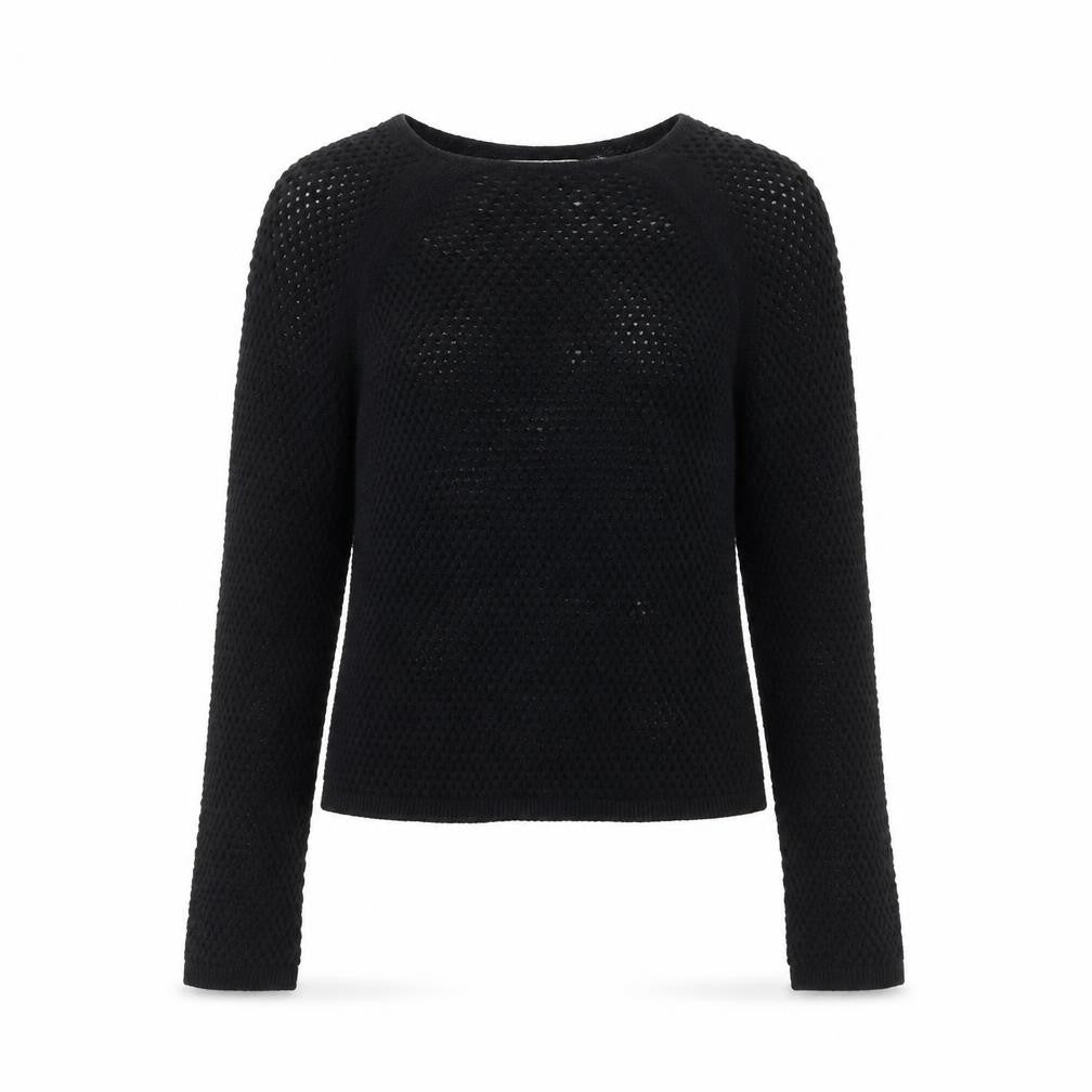 Marks & Spencer Women’s Black Open Knit Cotton Jumper Size S