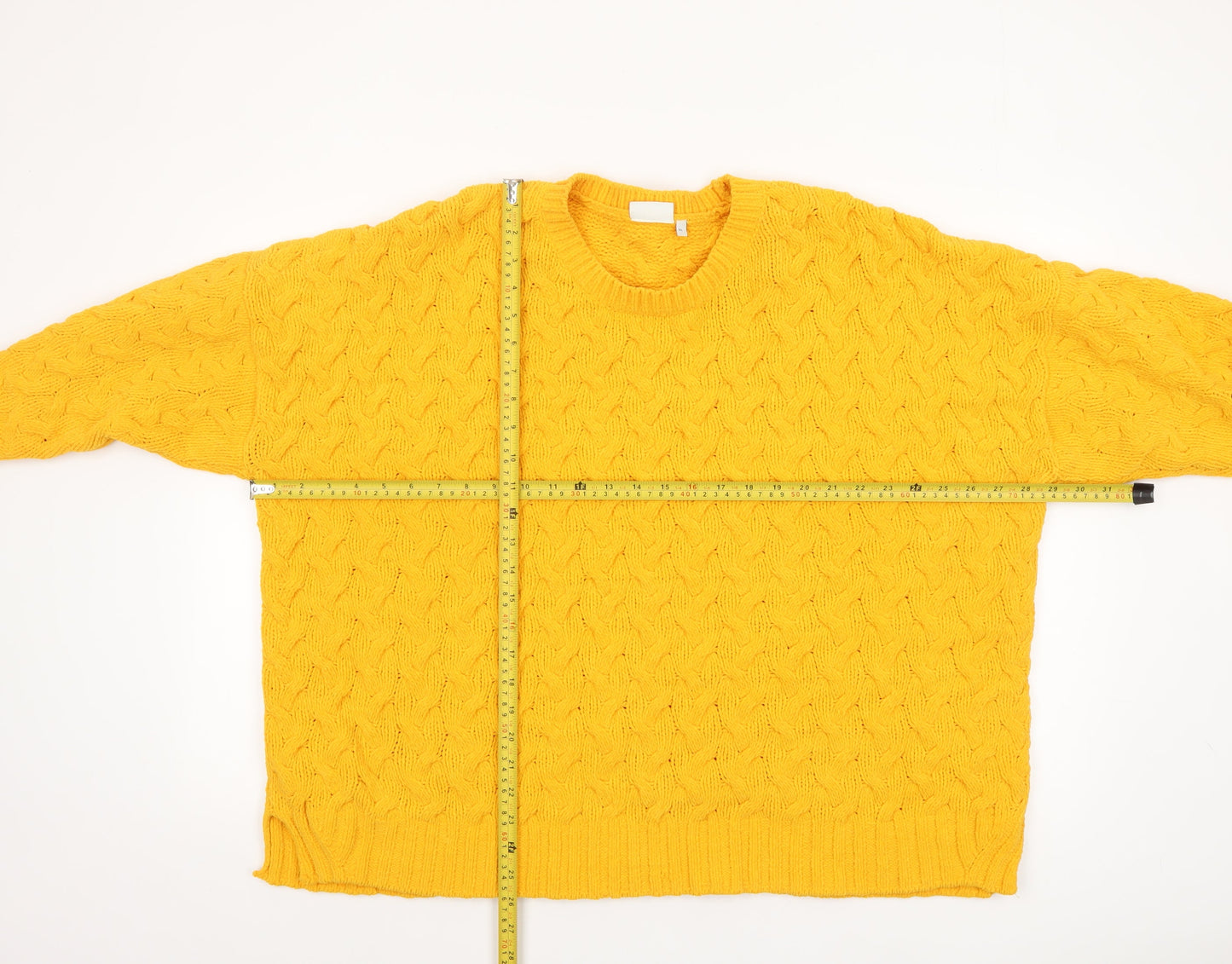 Next Women’s Yellow Cable Knit Crew Neck Jumper XL