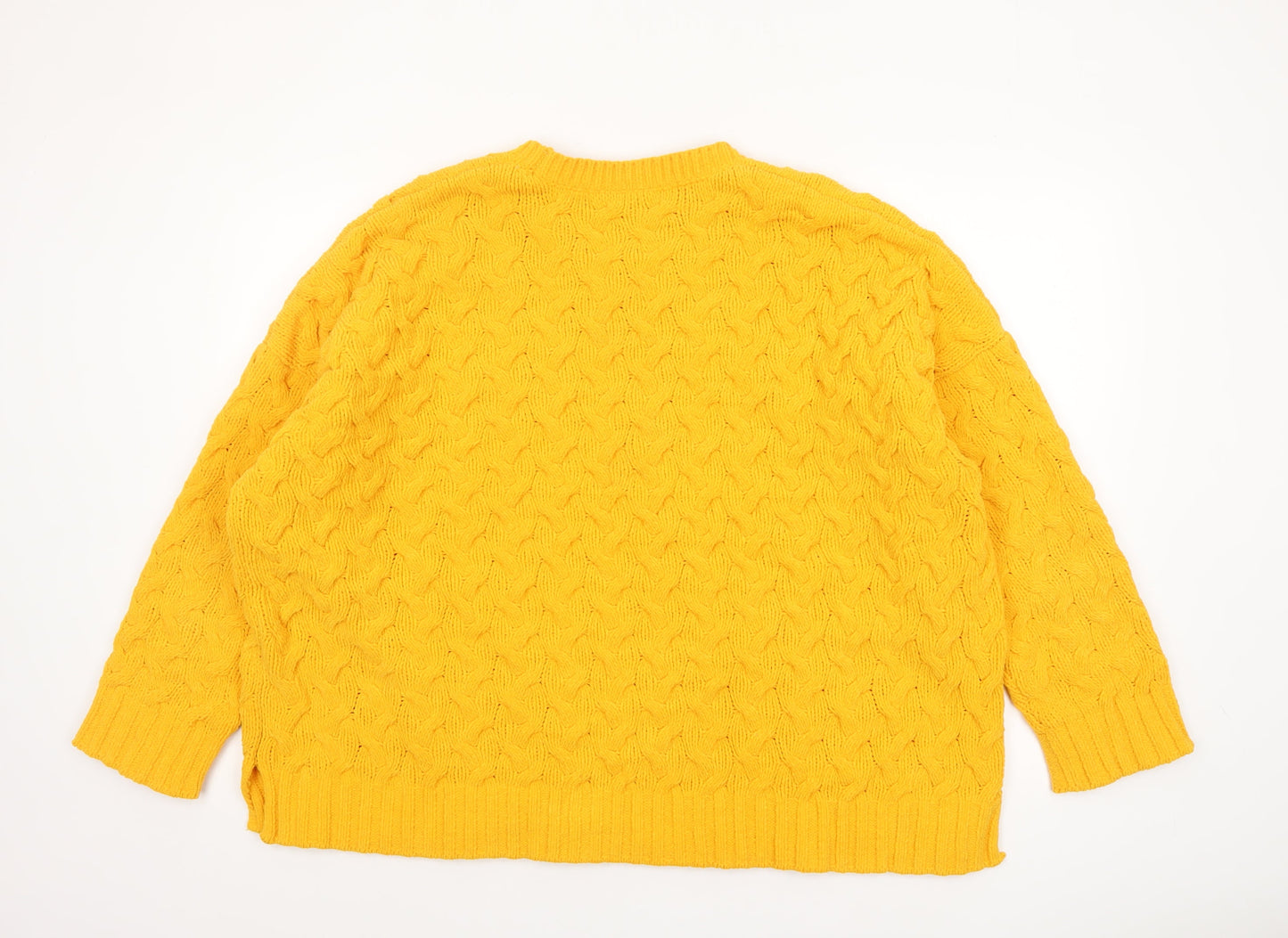 Next Women’s Yellow Cable Knit Crew Neck Jumper XL