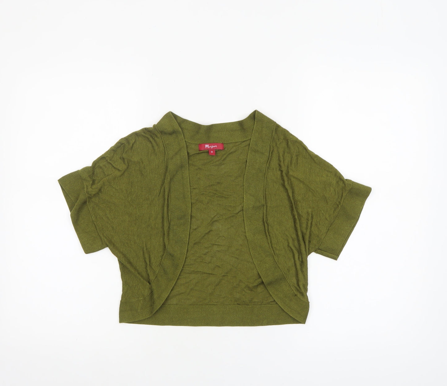 Monsoon Women Green Short Sleeve Knit Shrug M